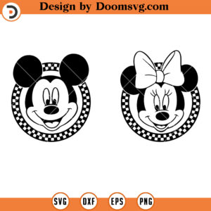 Checkered Mickey Minnie Mouse SVG, Mickey Minnie Mouse SVG