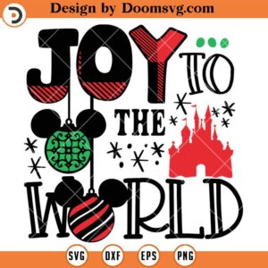 Christmas Joy To The World SVG, Disney Mickey Ear Christmas SVG