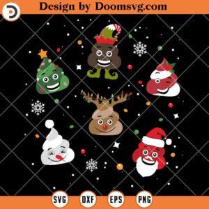 Christmas Poop Face SVG, Funny Poop Christmas SVG