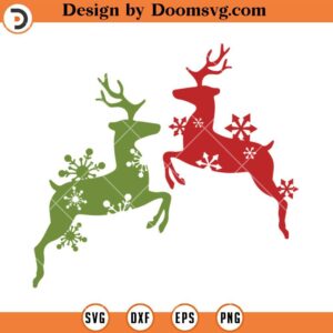 Christmas Reindeer SVG, Snowflake Christmas SVG