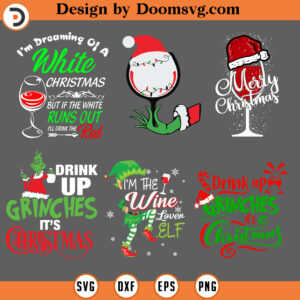 Christmas Wine Grinch Bundle SVG, Drinking Wine SVG, Christmas SVG