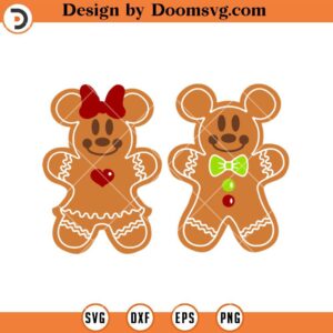 Couple Gingerbread Minnie Mickey SVG, Cute Christmas Disney SVG