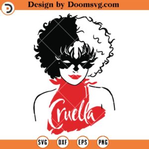 Cruella Deville SVG, Black and White Hair Style SVG