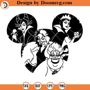 Disney Villains SVG, Maleficent Cruella Ursula Evil Queen SVG