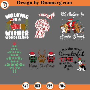 Dog Christmas Bundle SVG, Dog Paw SVG