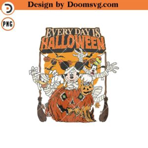 Everyday is Halloween Pumpkin Shirt PNG, Disney Mickey and Friends PNG, Retro Disney Halloween PNG