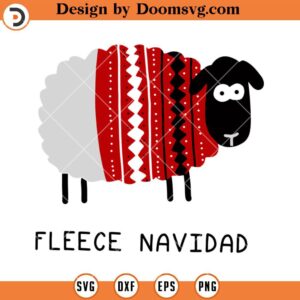 Fleece Navidad SVG, Sheep Animal For Christmas SVG