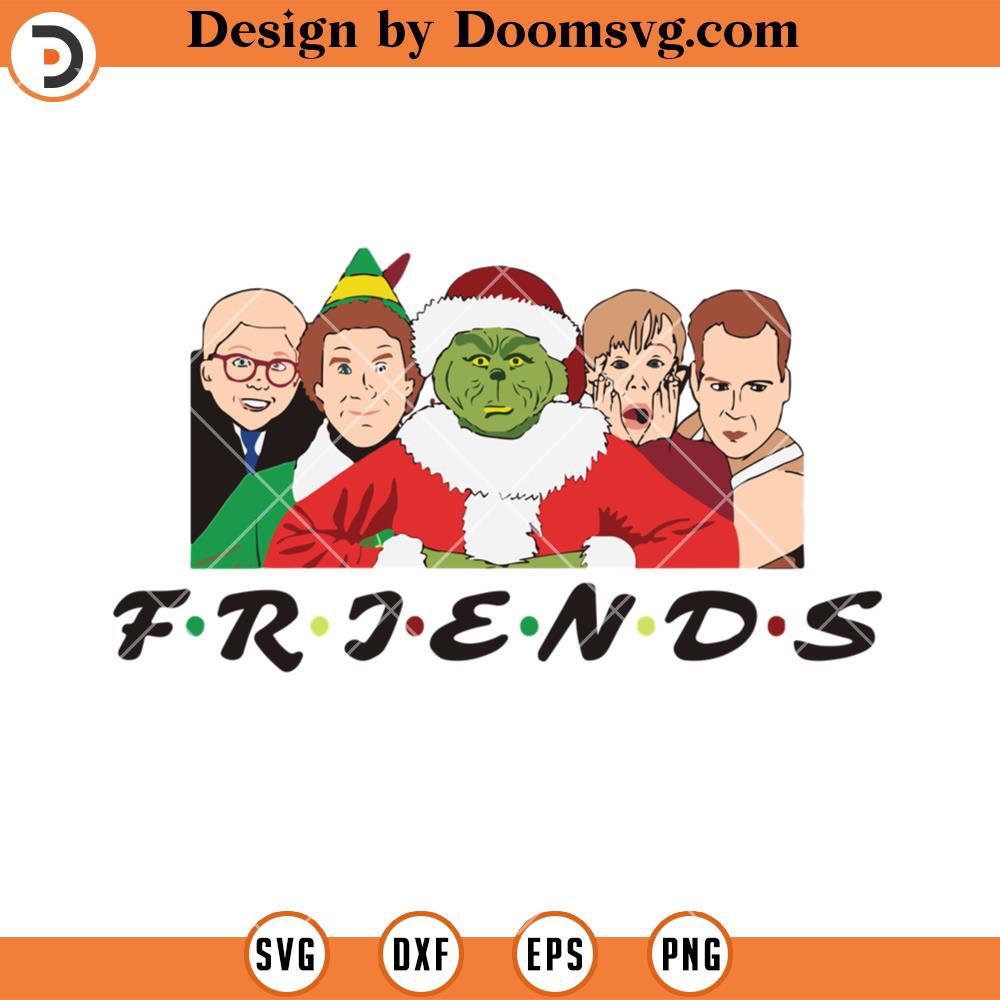 Friends Christmas Movies Character SVG, The Grinch SVG, Grinch Santa