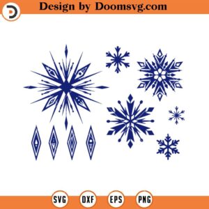 Frozen Snowflakes SVG, Crystal Winter Christmas SVG