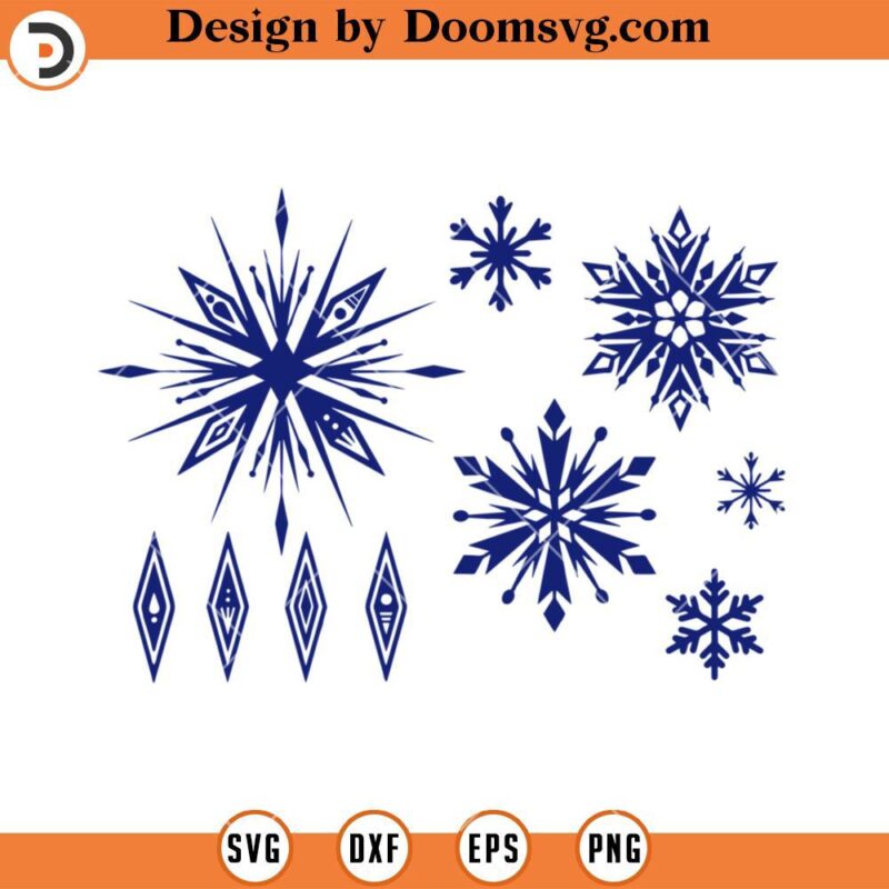 Frozen Snowflakes SVG, Crystal Winter Christmas SVG - Doomsvg