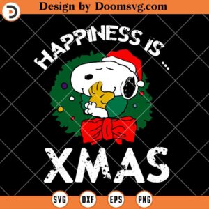 Happiness Is Xmas SVG, Snoopy Christmas Santa SVG