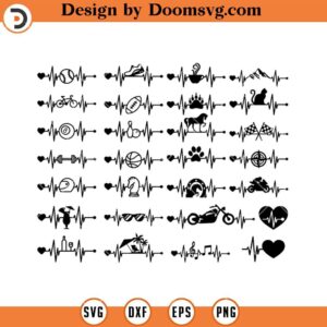 Heartbeat SVG, Heartbeat Logo Silhouette Cricut