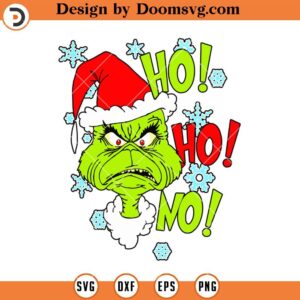 Ho Ho Ho Grinch Face SVG, Santa Grinch SVG