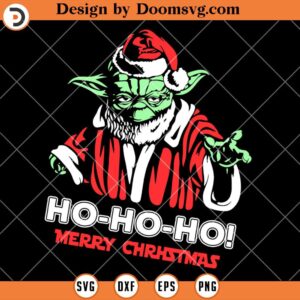 Ho Ho Ho Merry Christmas Yoda Santa SVG, Babu Yoda Santa Star Wars Christmas SVG