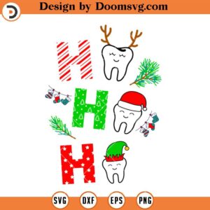 Ho Ho Ho Teeths Reindeer SVG, SVG File For Cricut