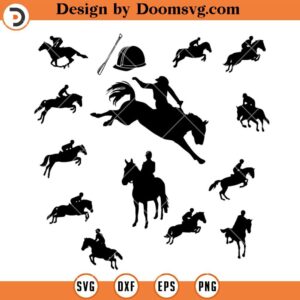 Jumping Horse Silhouette SVG, Riding Horse SVG