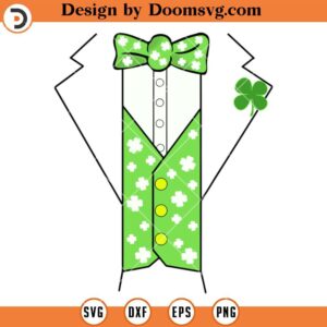 Leprechaun Outfit SVG, St Patricks day Polka Dot Bow SVG