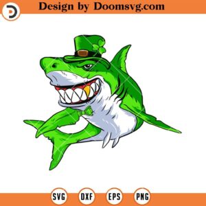 Leprechaun Shark SVG, Irish St Patricks Day SVG