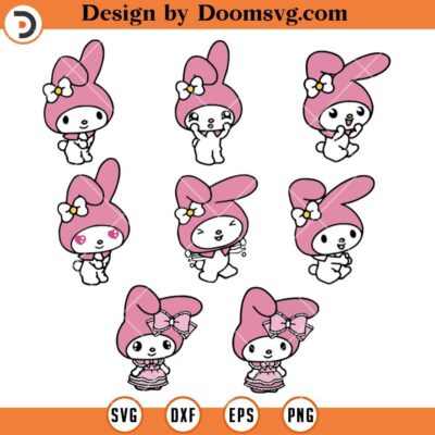 Melody SVG, Kawaii Kitty Bundle SVG, Kawaii Birthday SVG - Doomsvg
