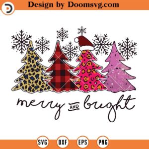 Merry And Bright SVG, Merry Christmas SVG, Christmas Tree SVG