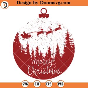 Merry Christmas Ball SVG, Christmas Ornament SVG