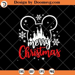 Merry Christmas Mickey Head Snowflakes SVG, Christmas Disney Mickey Free SVG