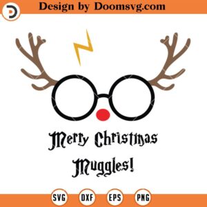 Merry Christmas Muggles SVG, Harry Reindeer SVG