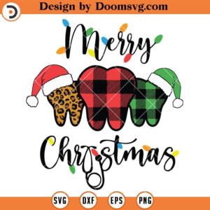 Merry Christmas Tooth With Santa Hat SVG, Christmas SVG