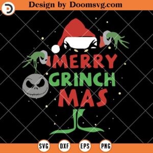 Merry Grinch Mas SVG, Jack Skellington Ornament SVG