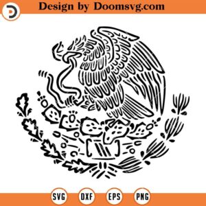 Mexico Coat Of Arms Outline SVG, Mexico Flag Eagle SVG