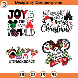 Mickey Christmas Bundle SVG, Disney Cartoon SVG