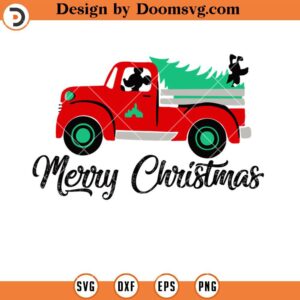 Mickey Driving Truck Carrying Christmas Tree SVG, Christmas Disney SVG