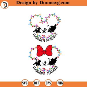 Mickey Minnie Christmas Light SVG, Hakuna Matata Christmas SVG