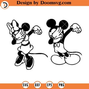 Mickey Minnie Dabbing Silhouette SVG, Funny Couple SVG