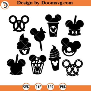 Mickey Mouse Snack SVG, Mickey Food Carnival SVG