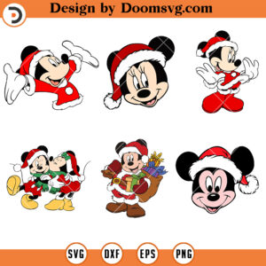 Mickey Santa Christmas Bundle SVG, Cartoon Disney SVG