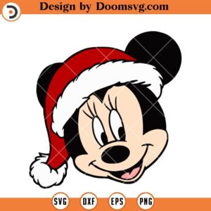 Mickey Santa Christmas SVG, Smiling Mickey Cartoon Disney Xmas SVG