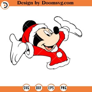 Mickey Santa Shirt SVG, Smiling Mickey Cartoon Disney Xmas SVG