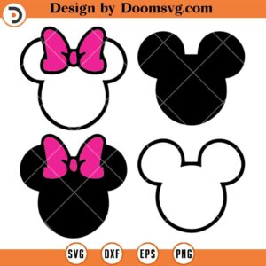 Mickey and Minnie Inspired SVG Bundle, Mickey And Minnie Head SVG