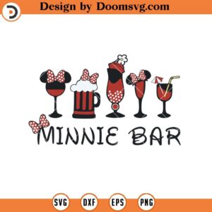 Minnie Bar SVG, Disney Mickey Drinking Christmas SVG