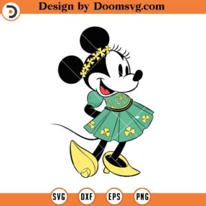 Minnie With St Patricks Dress SVG, Disney Minnie SVG