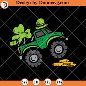 Monster Truck Carrying Clover SVG, St Patricks Day SVG