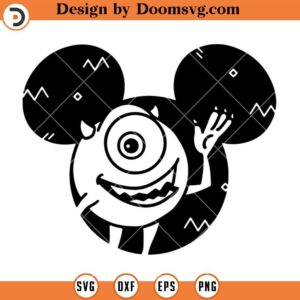 Monsters Inc Mike Mickey Ears SVG, Disney Silhouette SVG