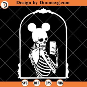 Mouse Skeleton Mirror Selfie SVG, Halloween SVG