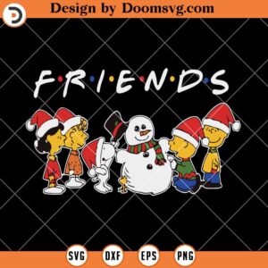 Peanuts Characters And Snowman, Funny Snoopy Christmas SVG