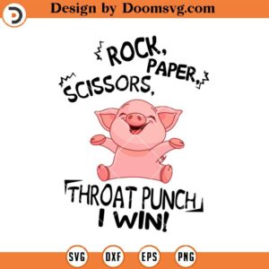 Pig Rock Paper Scissors SVG, Funny Pig Animal SVG