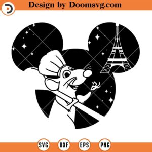 Ratatouille SVG, Mickey Ears Cut File Silhouette