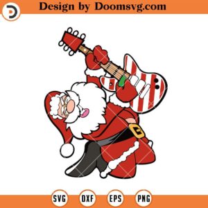 Santa Electric Guitar SVG, Christmas Music Winter SVG