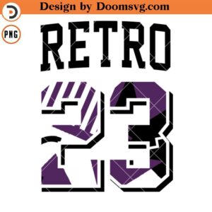 Senior 23 Retro Shirt Number PNG, Court Purple 23 Art PNG Download