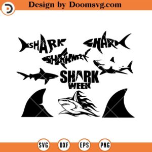 Shark Week Silhouette SVG, Shark Bundle SVG